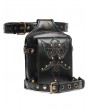 Black Gothic Punk Retro Embossed Motorcycle Riding Tactical Waist Bag