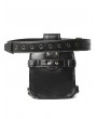 Black Gothic Punk Retro Embossed Motorcycle Riding Tactical Waist Bag