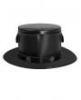 Black PU Leather Deluxe Unisex Halloween Costume Top Hat