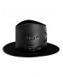 Black Gothic Skull Punk Rivet Wide Brim Halloween Top Hat