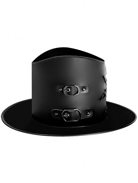 Black Gothic Skull Punk Rivet Wide Brim Halloween Top Hat ...