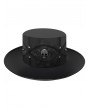 Black Gothic Punk Embroidery Skull Rivet Magician Costume Top Hat