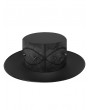 Black Gothic Punk Embroidery Skull Rivet Magician Costume Top Hat