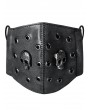 Black Gothic Punk Skull Eyelet PU Leather Unisex Mask