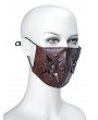 Black and Brown Steampunk Halloween PU Leather Face Mask