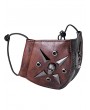 Black and Brown Steampunk Halloween PU Leather Face Mask