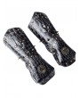 Black PU Leather Embossed Metal Studded Halloween Costume Gloves