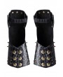 Black PU Leather Embossed Metal Studded Halloween Costume Gloves