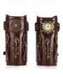 Brown Vintage PU Leather Gear Clock Steampunk Arm Bracer