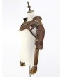 Brown Faux Leather Gothic Short Steampunk Armor Vest