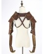 Brown Faux Leather Gothic Short Steampunk Armor Vest