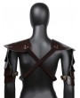 Brown Vintage PU Leather Steampunk Cross Shoulder Armor