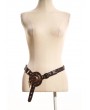 Brown Vintage Steampunk Leather Metal Buckle Belt Harness