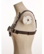 Brown Vintage Steampunk Leather Metal Buckle Belt Harness