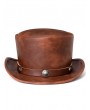 Black/Brown Vintage Industrial Style PU Leather Unisex Gothic Bowler Hat