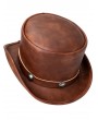 Black/Brown Vintage Industrial Style PU Leather Unisex Gothic Bowler Hat