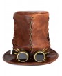 Brown Retro Do Old Style Goggles Costume Steampunk Top Hat