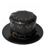 Black Gothic Punk Buckle Belt PU Leather Unisex Magician Hat