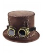 Brown Steampunk Vintage Goggles Cosplay Unisex Gothic Top Hat