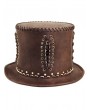 Brown Steampunk Vintage Goggles Cosplay Unisex Gothic Top Hat