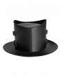 Black PU Leather Wide Brim Gothic Steampunk Costume Top Hat