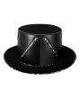 Black and Silver Steampunk Skull Chain Gothic Flat Top Hat
