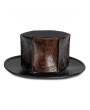 Black and Brown Punk Distressed Unisex Vintage Top Hat