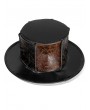 Black and Brown Punk Distressed Unisex Vintage Top Hat