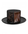 Black and Brown Punk Distressed Unisex Vintage Top Hat