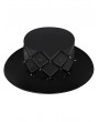 Black Gothic PU Leather Rivet Steampunk Costume Top Hat