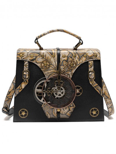 Clock Bag Genuine Work Steampunk Style Purse Chain Shoulder Female Bag  Crossbody Bags - AliExpress