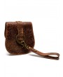 Brown Vintage Steampunk Chain Embossed Shell Shoulder Bag