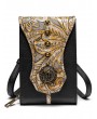 Black and Gold Steampunk Rivet Shoulder Waist Zipper Bag