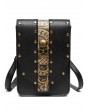 Black and Gold Gothic Skull Rivet Shoulder Waist Messenger Bag