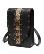 Black and Gold Gothic Skull Rivet Shoulder Waist Messenger Bag