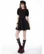 Dark in Love Black Gothic Lolita Red Plaid Button Up Short Dress