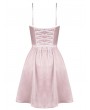 Dark in Love Pink Doll Sweet Bowknot Strap Short Dress