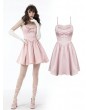 Dark in Love Pink Doll Sweet Bowknot Strap Short Dress