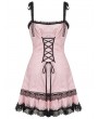 Dark in Love Pink Doll Sexy Lace Strap Short Dress