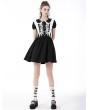 Dark in Love Black and White Cute Gothic Lace Doll Collar Short Dress