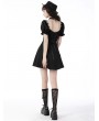 Dark in Love Black Gothic Daily Wear Short Puff Sleeves Dress