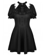 Dark in Love Black Gothic Daily Wear Short Puff Sleeves Dress