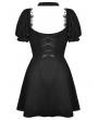 Dark in Love Black Gothic Daily Wear Short Puff Sleeves Dress