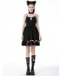 Dark in Love Black and Pink Bow Heart Gothic Lolita Sleeveless Rock Doll Dress