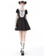 Dark in Love Black and White Gothic Lolita Skull Lace Daily Wear Short Dress