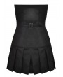 Dark in Love Black Gothic Punk Zipper Pleated Sexy Strapless Mini Dress