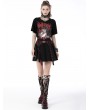 Dark in Love Black and Red Plaid Gothic Grunge Belt Pleated Short Skirt