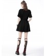 Dark in Love Black and Red Plaid Gothic Grunge Belt Pleated Short Skirt