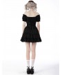 Dark in Love Black Gothic Doll Off-the-Shoulder Short Sleeve Top for Women