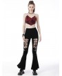 Dark in Love Red and Black Sexy Gothic Punk Chain Strap Heart Shape Crop Top for Women
